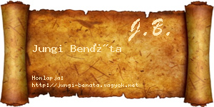 Jungi Benáta névjegykártya